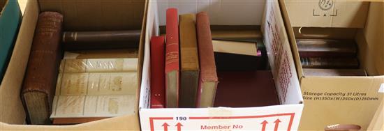 Three boxes of books including French literature, Letters of Queen Victoria, etc.